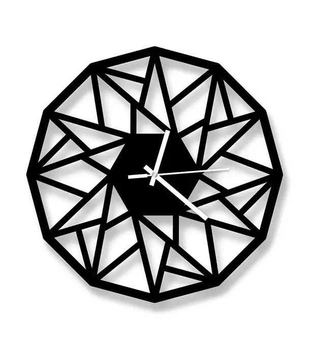 Geometric Design Wall Clock – Modern Stylish MDF Wall Decor for Home & Office