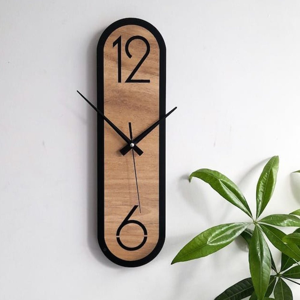 Analog Wooden Oval Decorative Wall Clock