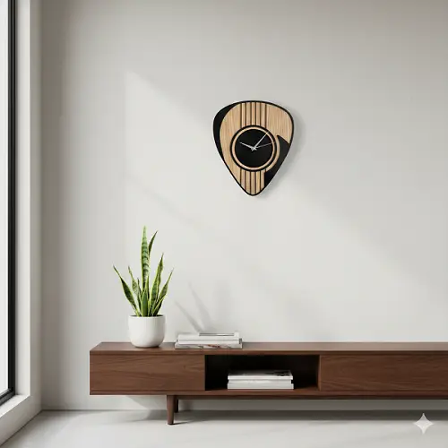 Wooden Guitar Clock, Musician Gift, Clock for Men, Guitar Gift, Man Cave