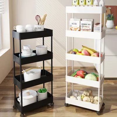 Wide Type High Capacity Multi Purpose Trolly Rack Multifunctional Movable Storage Cart - 4 layer