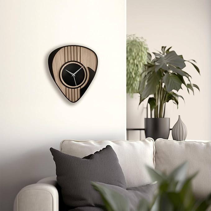 Wooden Guitar Clock, Musician Gift, Clock for Men, Guitar Gift, Man Cave
