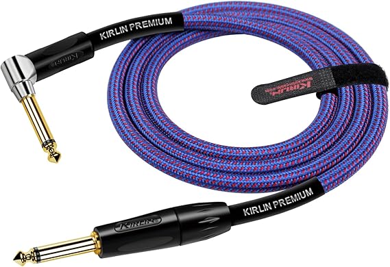 Guitar cable Jacket Right-Angle Instrument Cable for Electric and Acoustics Guitar, 10 Feet.